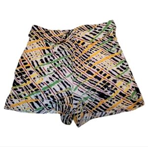 Scotch & Soda Abstract Yellow Green Black High Waist Shorts - Size XS